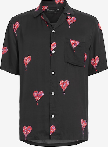 AllSaints - Regular Fit Camisa 'IKUMA BREAKUP' em preto: frente