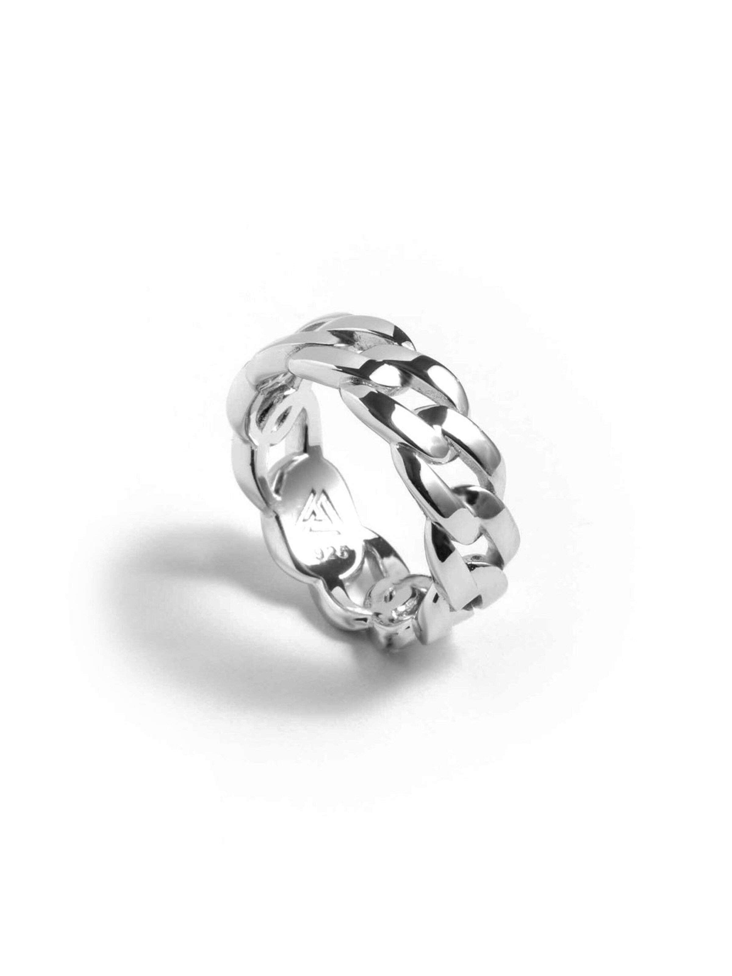 warpedsense Ring 'Cuban'‌‌‌‌‌‌‌‌‌ in Silber: Vorderseite