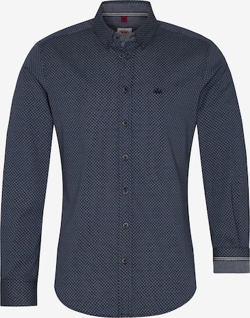 SPIETH & WENSKY Slim fit Traditional Button Up Shirt 'Darios' in Blue: front