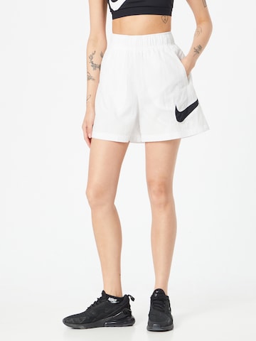 Nike Sportswear Wide leg Trousers in White: front