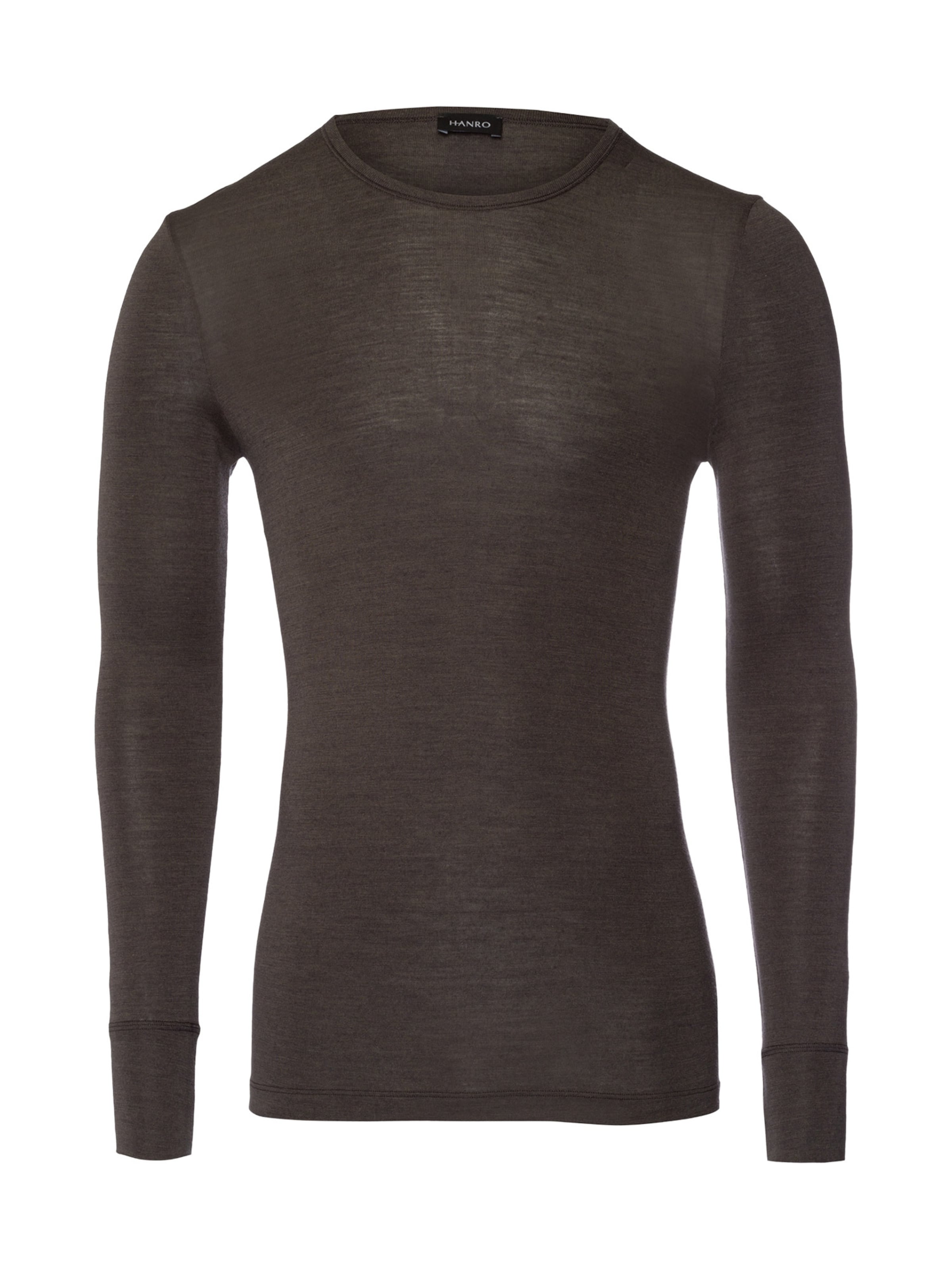 Hanro - Camisa ' Woolen Silk ' em castanho: frente