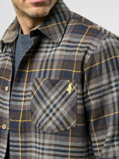 MCS Chemise 'Henry' en chamois / bleu marine / marron, Vue avec produit