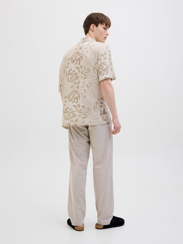 JJ Rebel Comfort fit Overhemd 'JREBBLOOM RESORT' in Beige