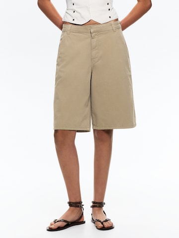 Pull&Bear Широка кройка Панталон Chino в бежово: отпред