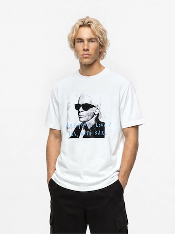 KARL LAGERFELD JEANS Tričko 'KLJ X Pietro Terzini' – bílá: přední strana