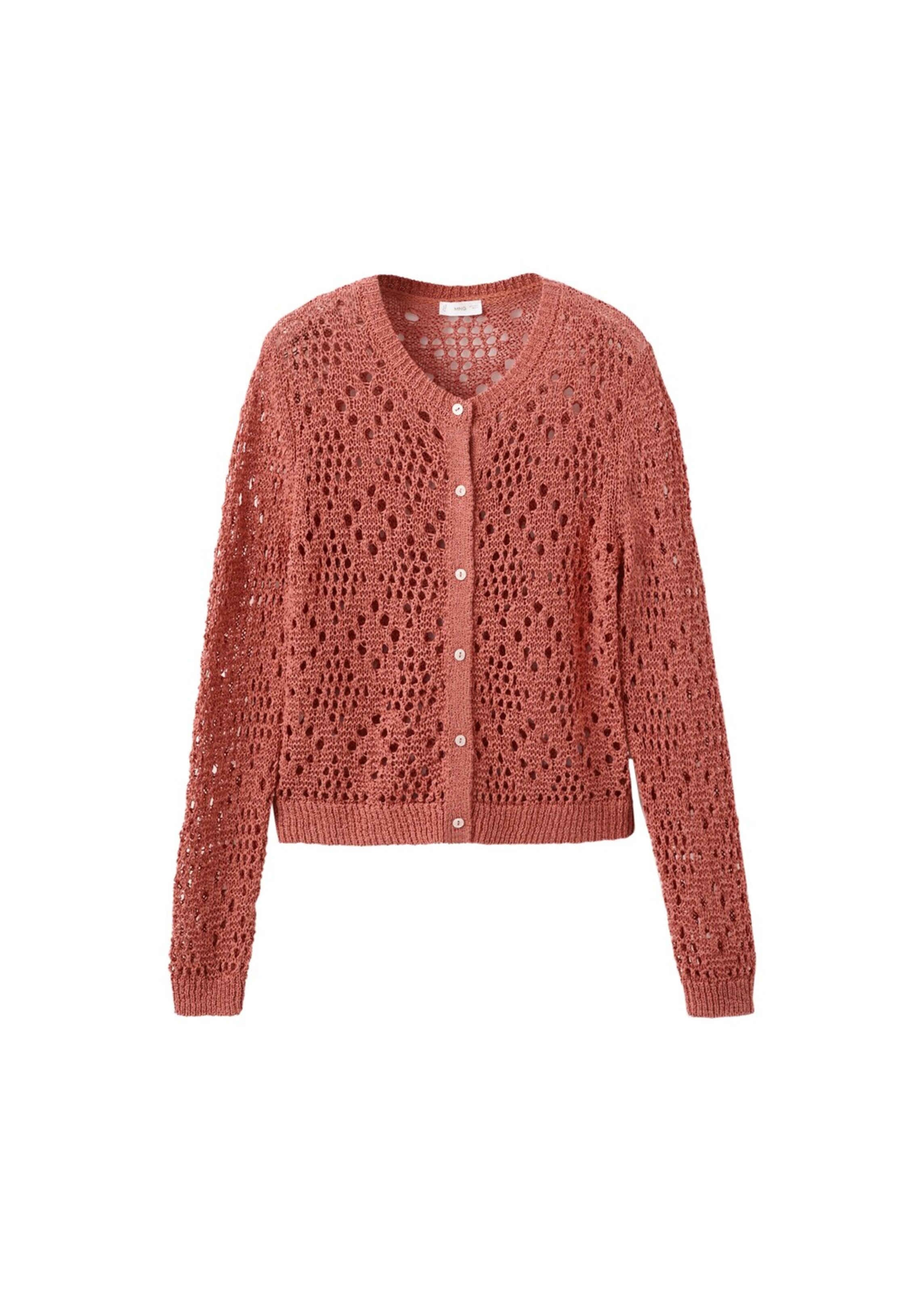 MANGO TEEN Knit Cardigan 'Arenita' in Orange: front