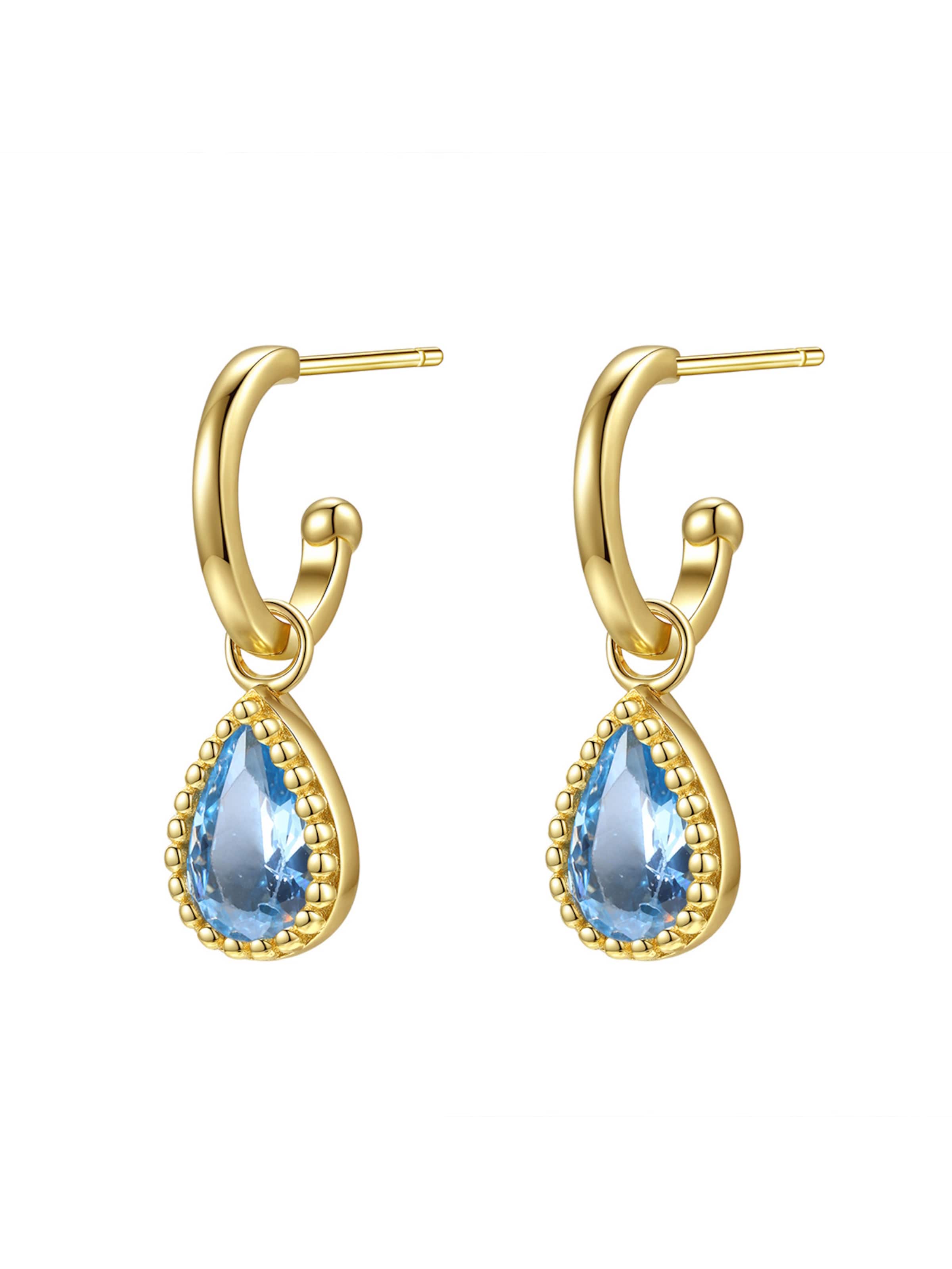 Boucles d'oreilles 'December Birthstone' Hey Happiness en or : devant