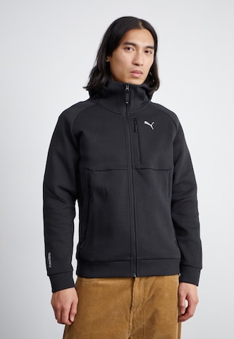 PUMA - Sudadera con cremallera deportiva 'Pumatech' en negro: frente