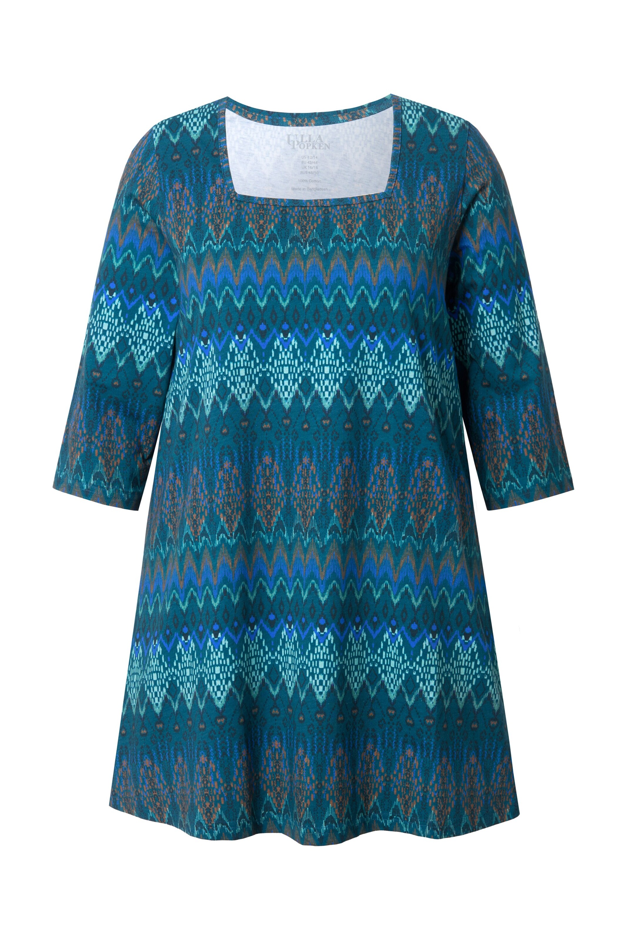 T-shirt Ulla Popken en bleu : devant