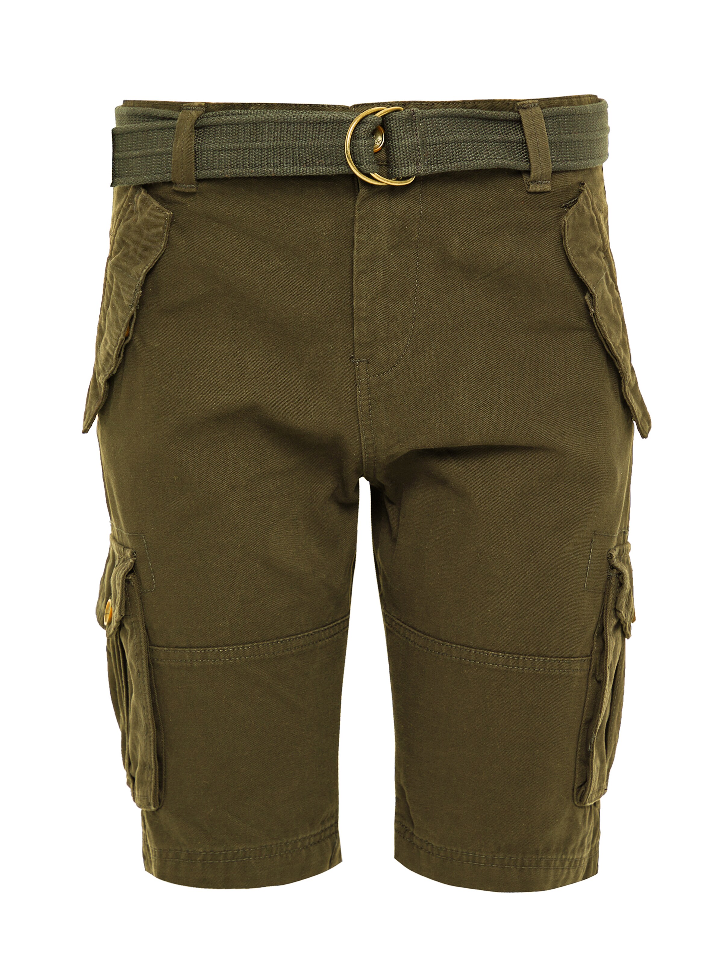 Threadbare Loosefit Cargobroek 'Biscay' in Groen: voorkant