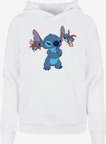 Sweat-shirt 'Lilo And Stitch - Little Devils' ABSOLUTE CULT en blanc : devant