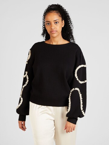 Pull-over Object Curve en noir : devant