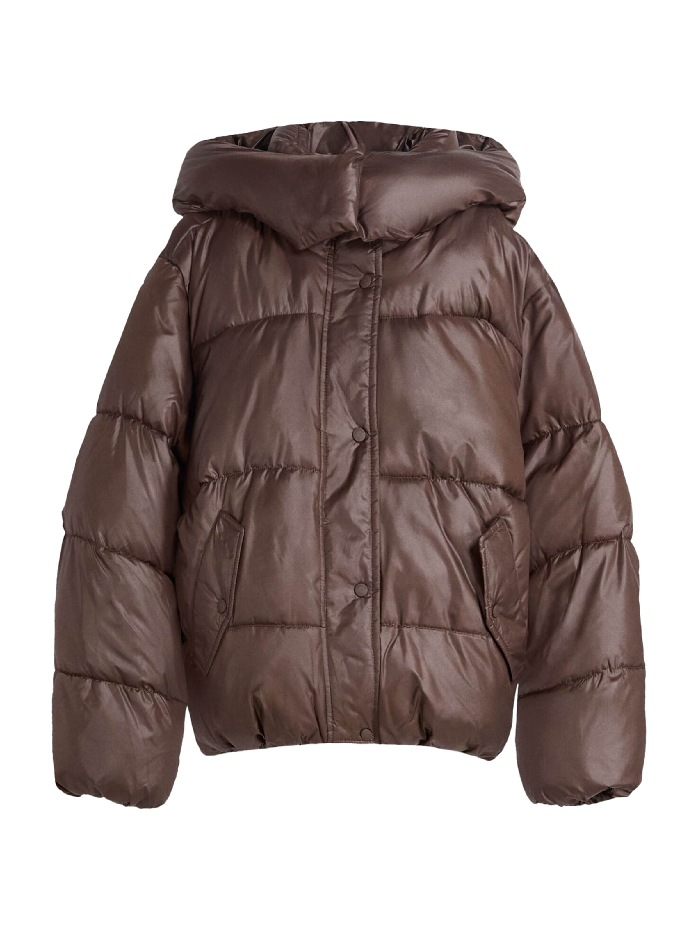 Bershka Winter jacket in Brown: front