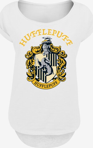F4NT4STIC Shirt 'Harry Potter Hufflepuff Crest' in Wit: voorkant