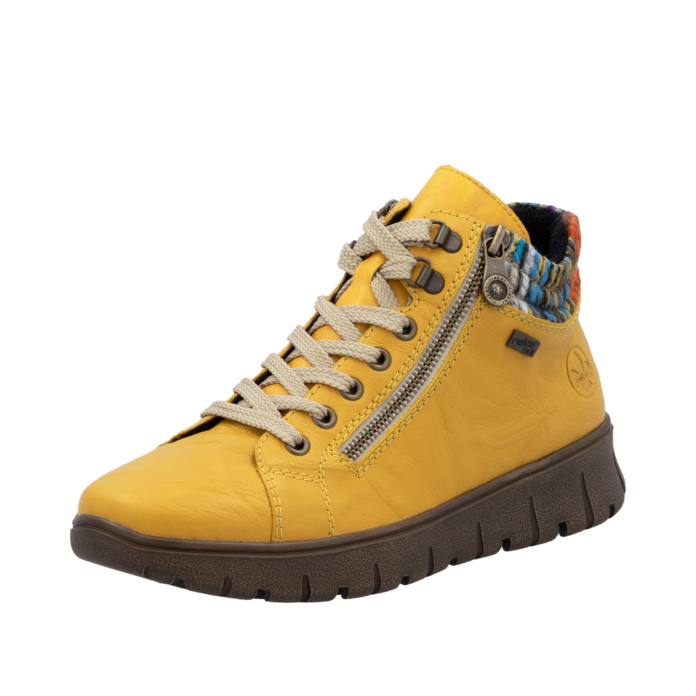 Bottines à lacets Rieker en jaune : devant