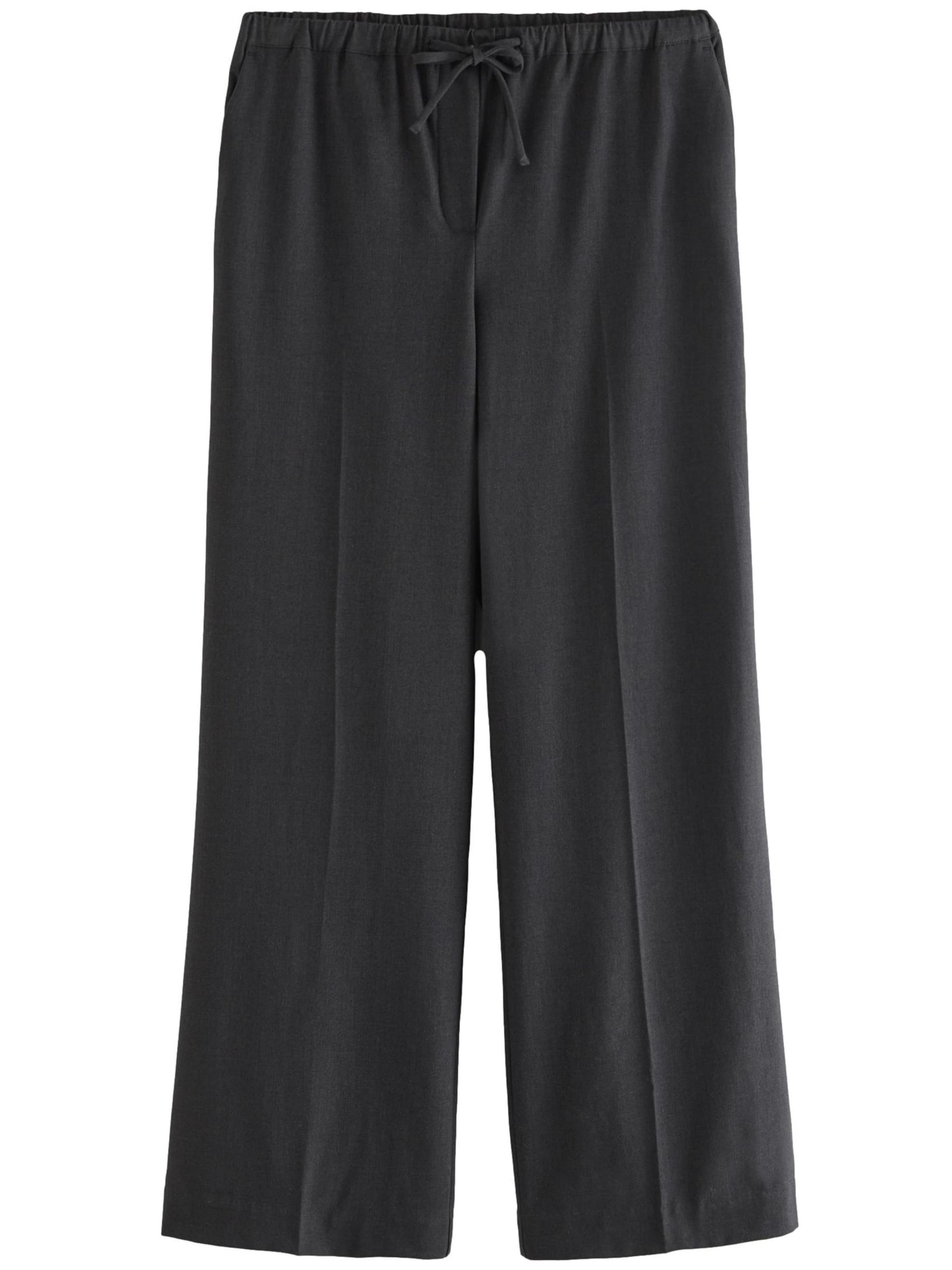 Next Wide leg Pressveckad byxa i grå: framsida