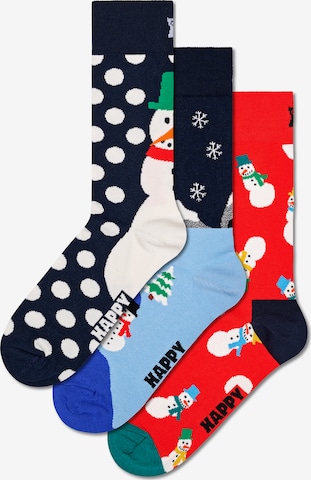 Șosete 'Snowman' de la Happy Socks pe albastru: față