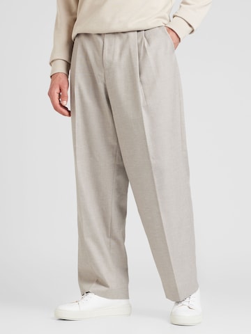 Wide Leg Pantalon à pince TOPMAN en gris : devant