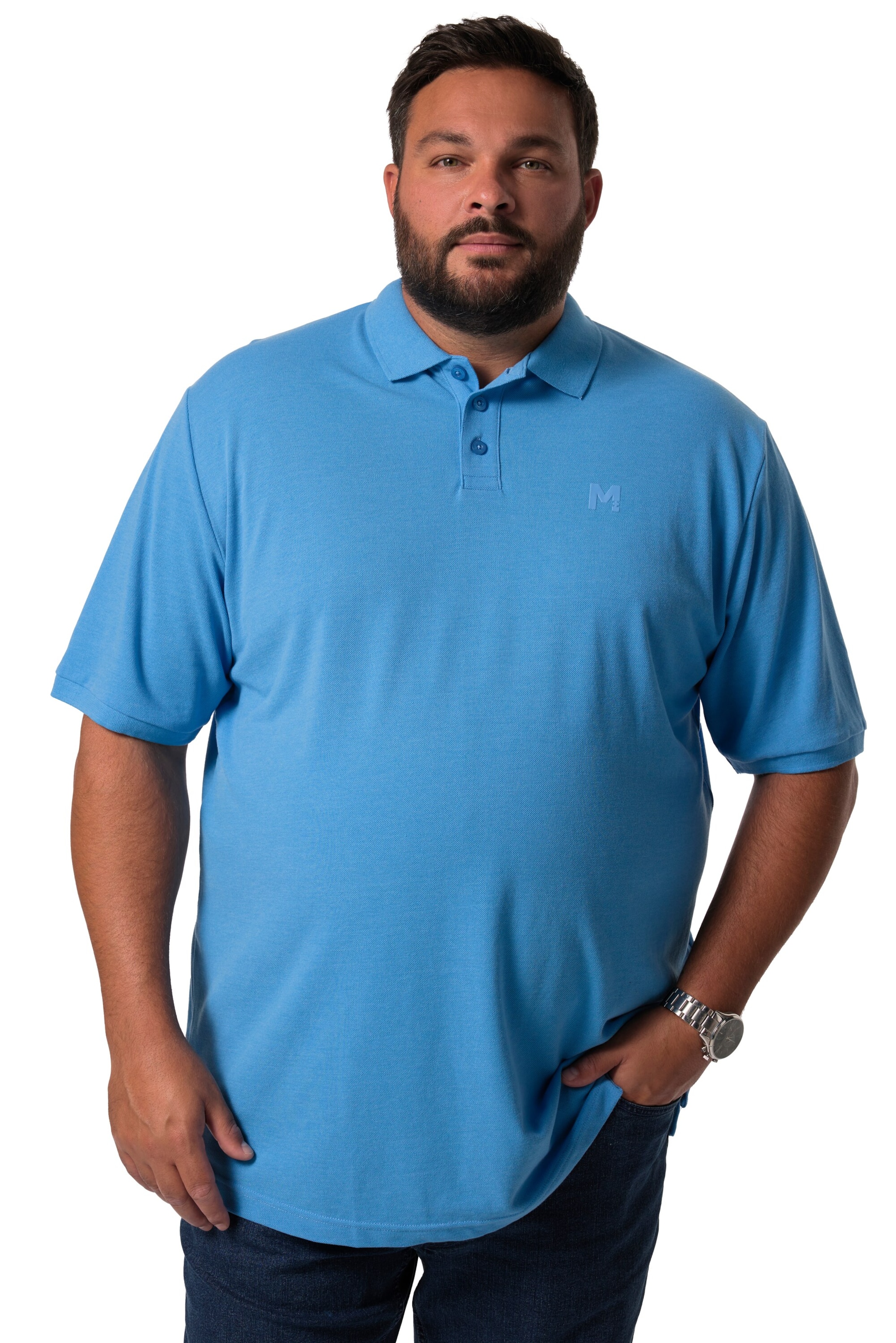 Men Plus Shirt in Blue: front