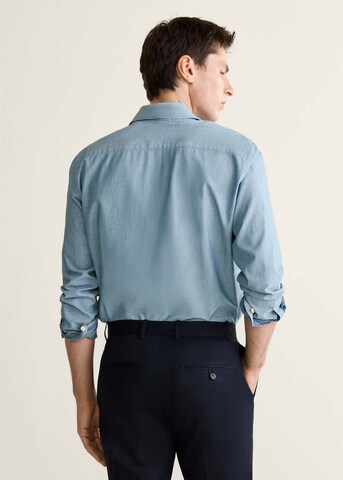 MANGO MAN Slim fit Button Up Shirt 'Selection' in Blue