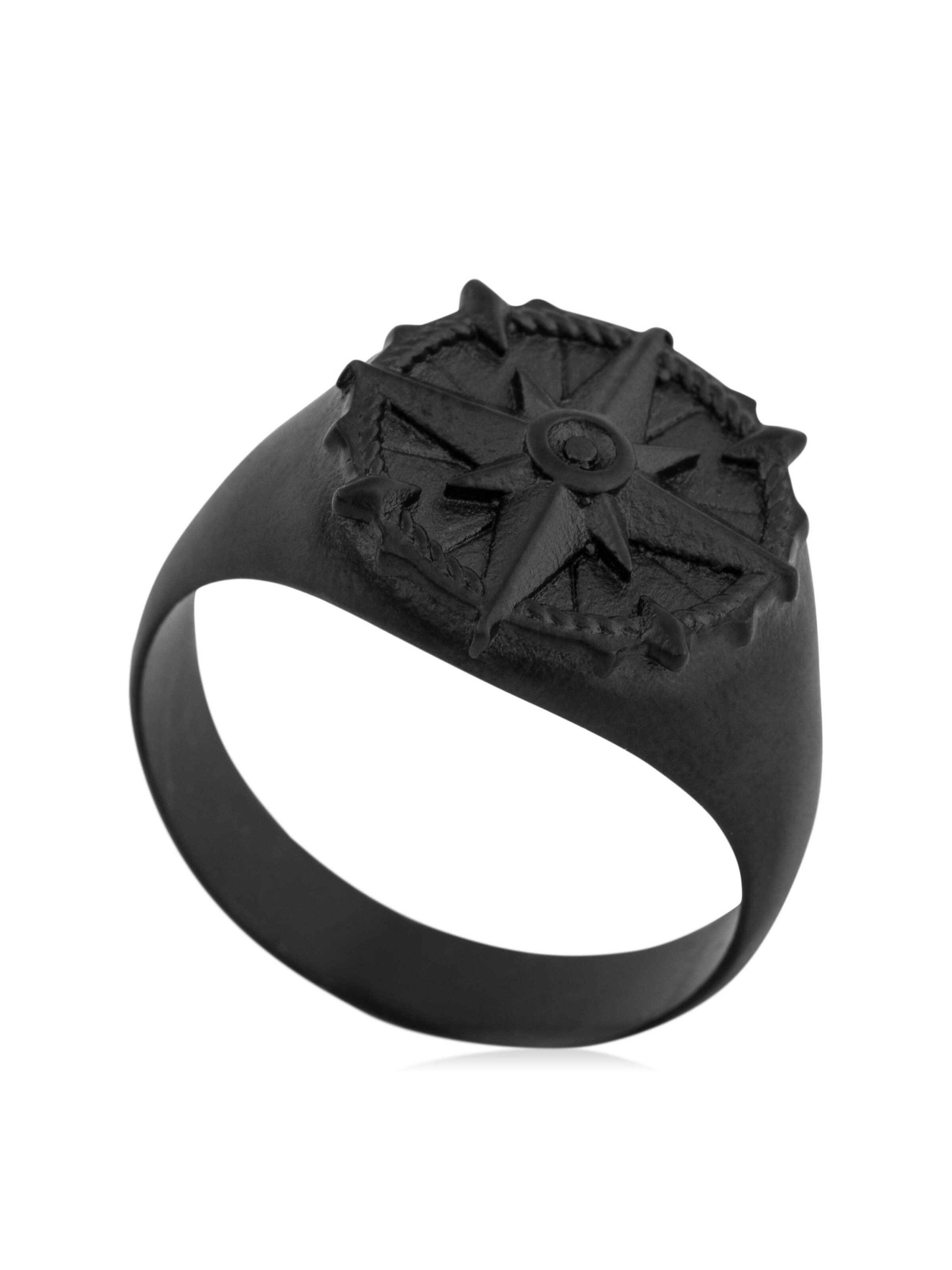 Akitsune Ring 'Guidance' in Black: front