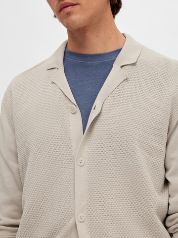 SELECTED HOMME Knit cardigan 'Mattis' in Beige