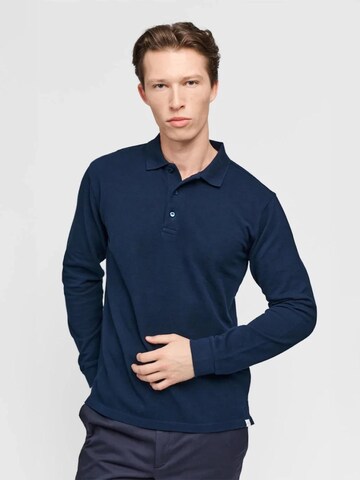 SANVT Shirt 'The Longsleeve Polo Shirt' in Blue: front
