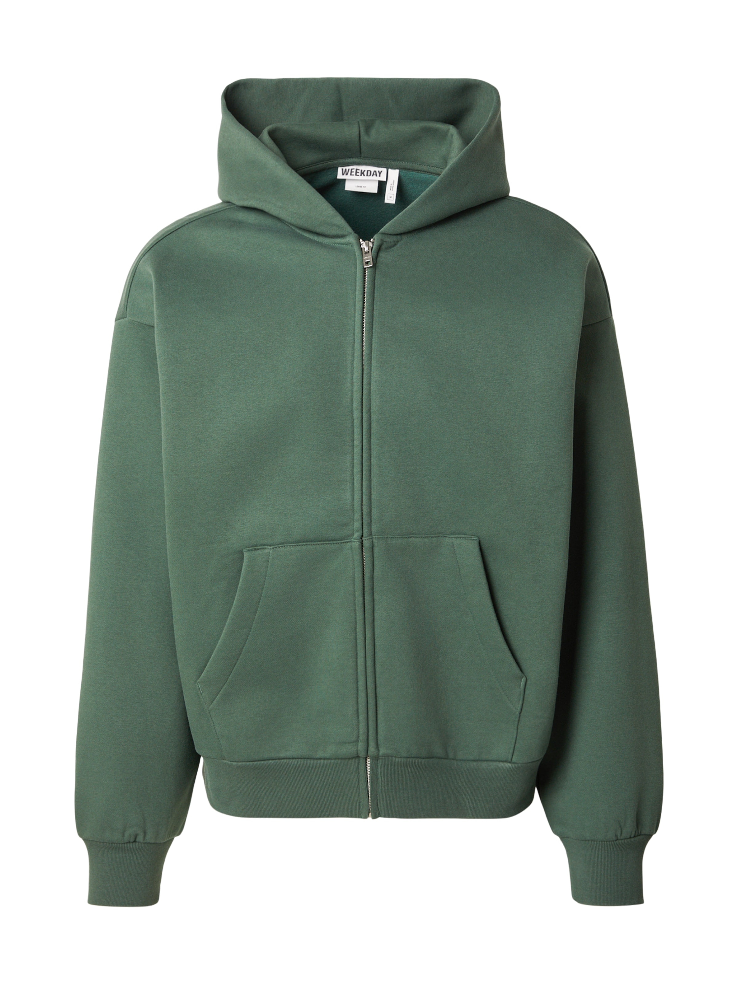 WEEKDAY - Sudadera con cremallera en verde: frente