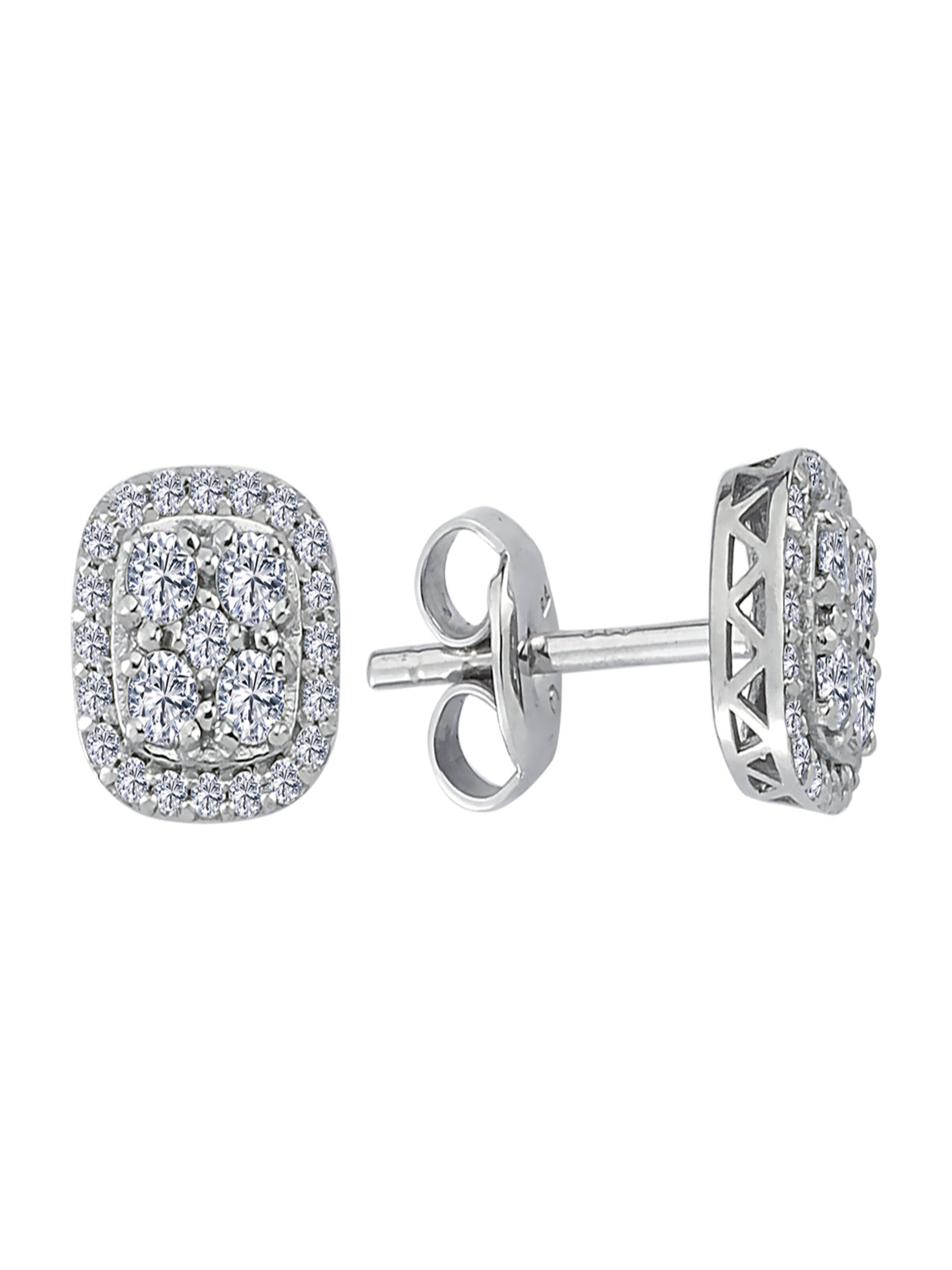 EinStein Diamant Earrings 'Diamant Ohrstecker Brillant-Schliff in 14 Karat Weißgold' in Gold: front