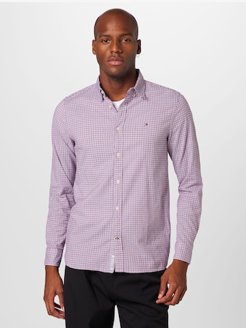 Coupe slim Chemise TOMMY HILFIGER en rose : devant