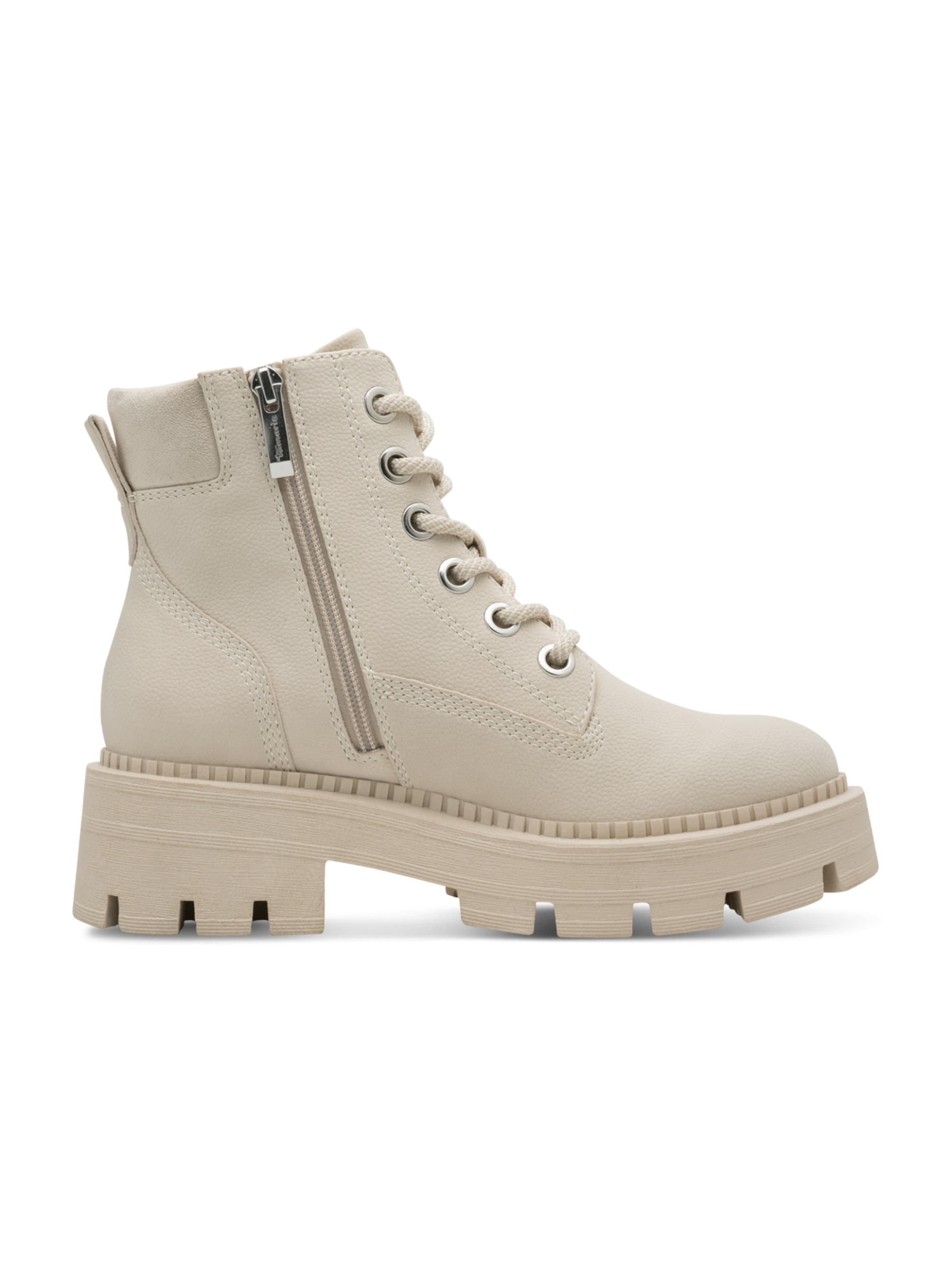 Tamaris Lace-up bootie in Beige