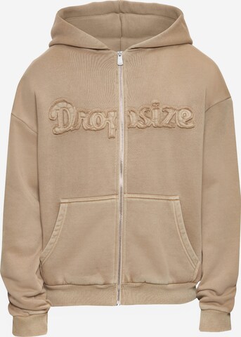 Giacca di felpa di Dropsize in beige: frontale