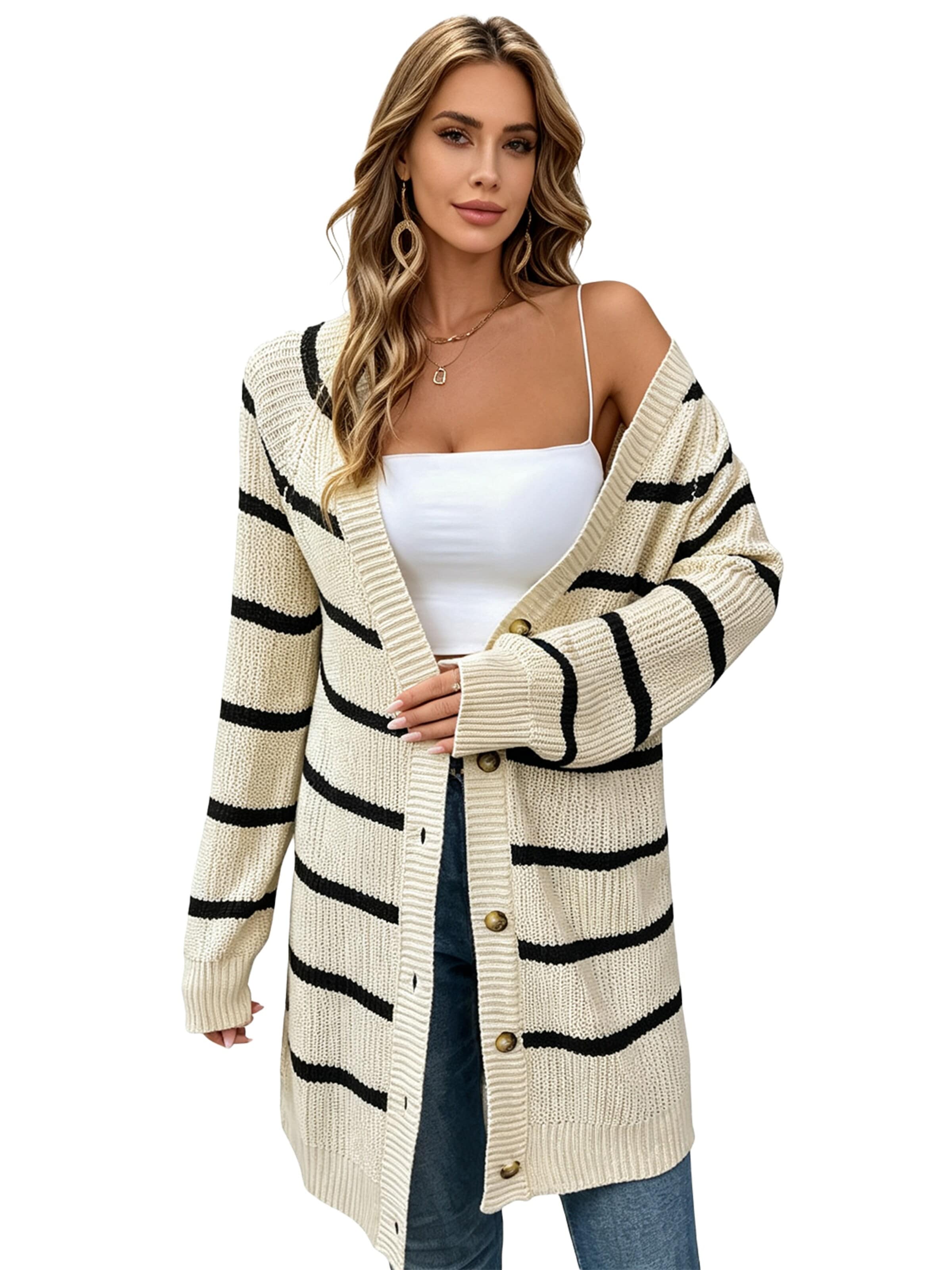 KoJooin Strickjacke in S in beige / schwarz, Produktansicht