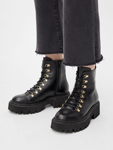 Bianco Lace-Up Ankle Boots 'GARBI' in Black