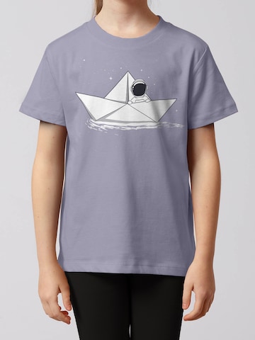 watabout.kids Shirt 'Astronaut In Paper Boat' in Purple