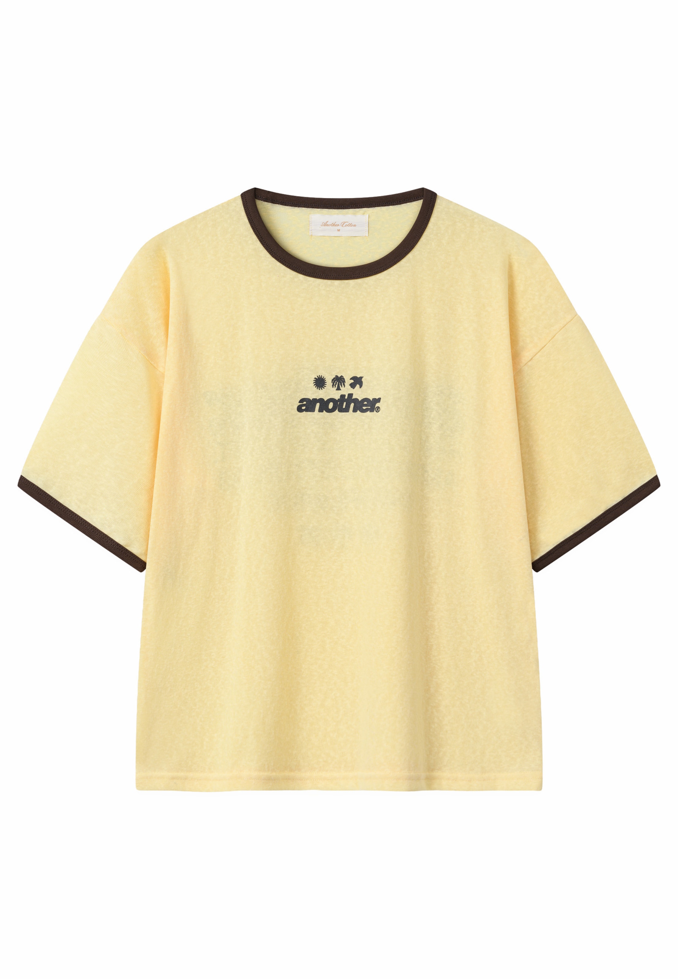 Maglietta 'Rave Dept. Ringer' di Another Cotton Lab in giallo: frontale