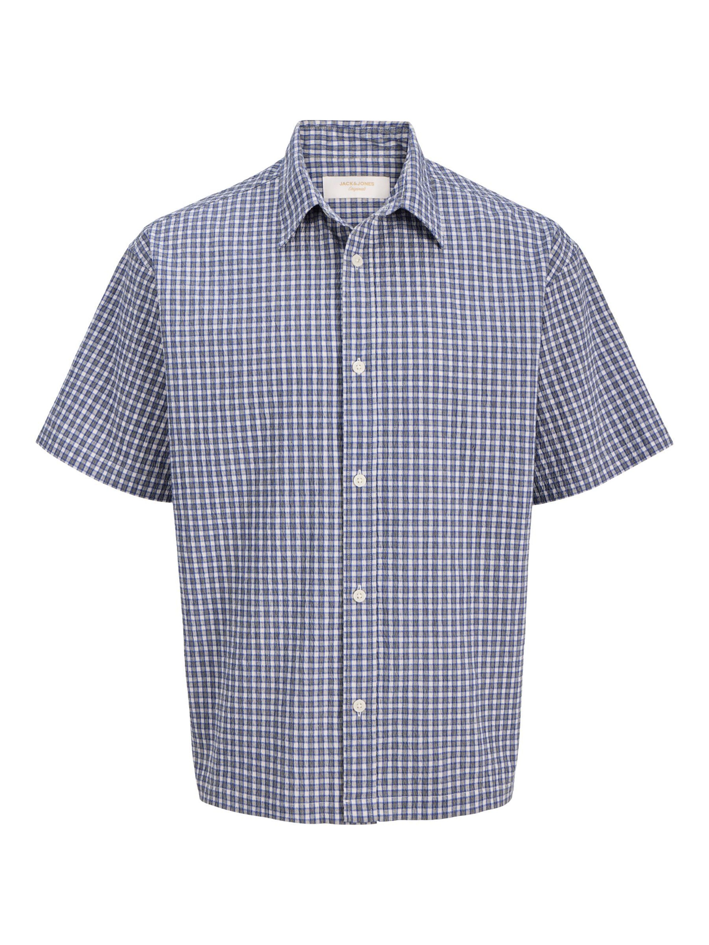 JACK & JONES Hemd in blau / nachtblau / pastellblau, Produktansicht