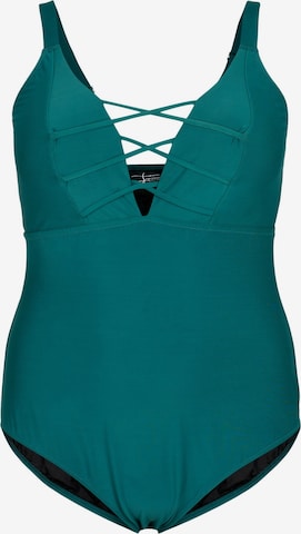 Swim by Zizzi - Fato de banho 'SDIOR' em verde: frente