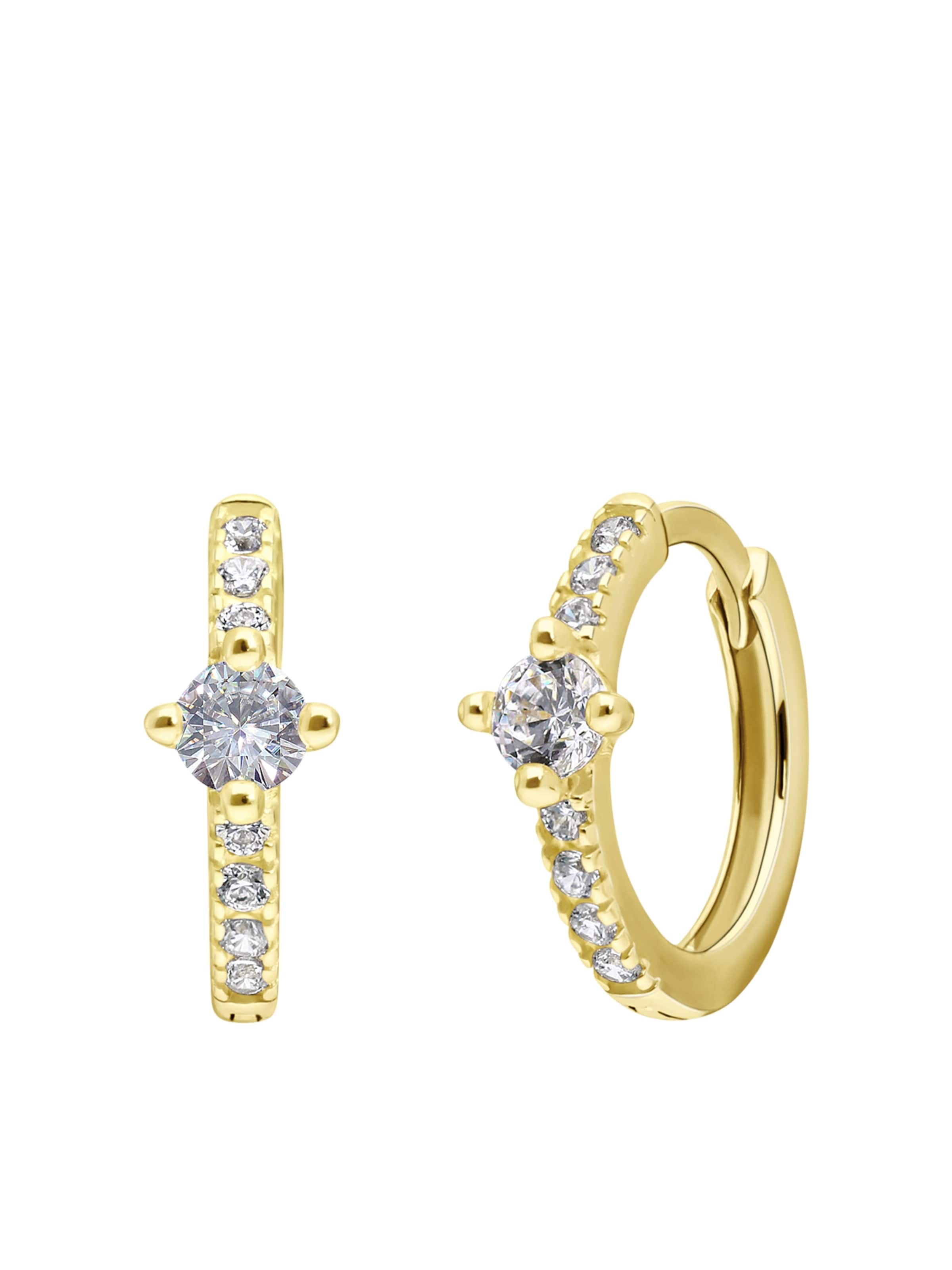 Lucardi Ohrringe 'Klassisch' in Gold: Vorderseite