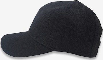 styleBREAKER Cap 'Basecap mit Blumen Muster Ton in Ton' in Schwarz: Vorderseite