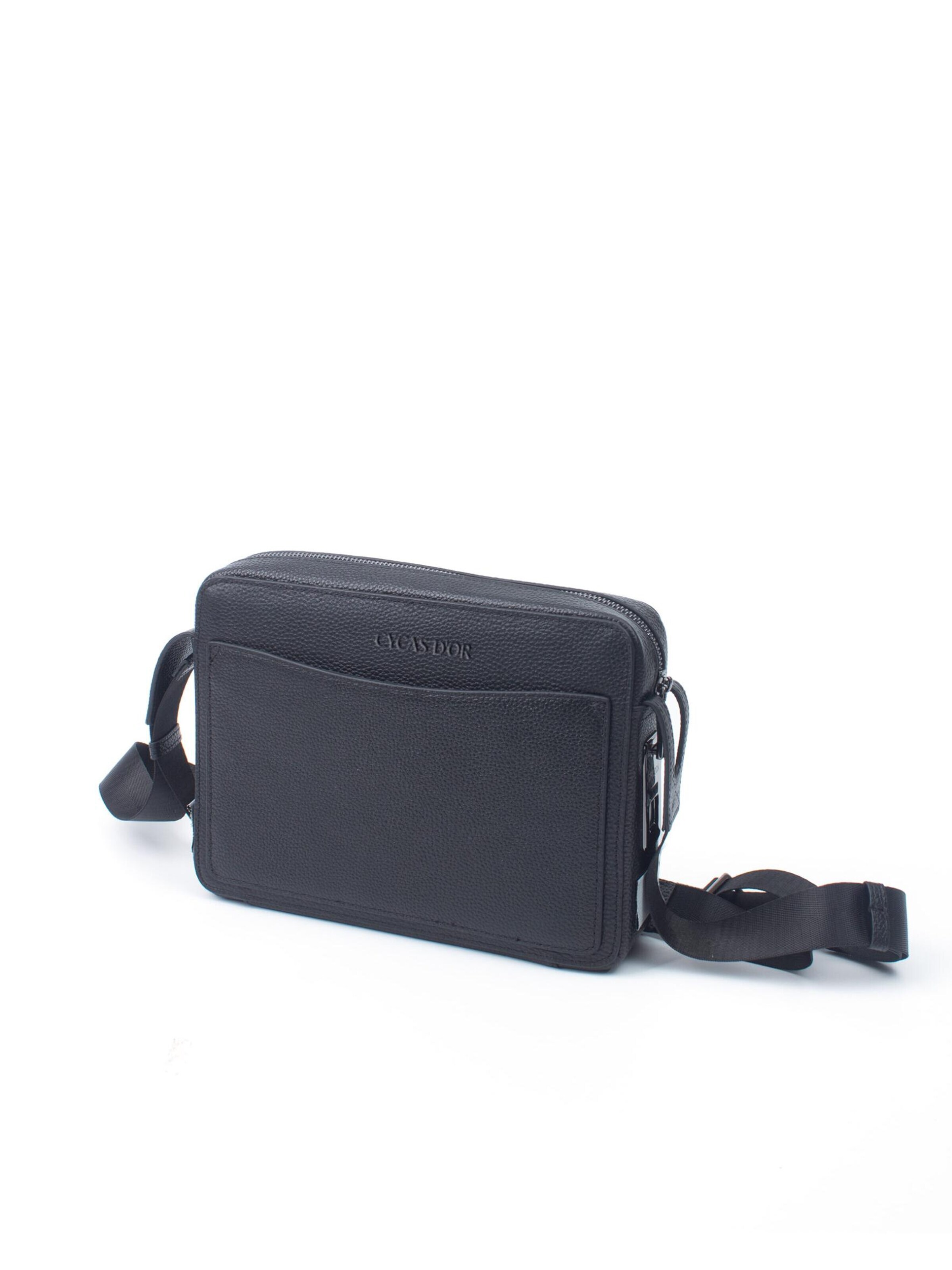 Sac bandoulière 'LEVANZO FINGERPRINT RECOGNITION' CYCAS D'OR en noir