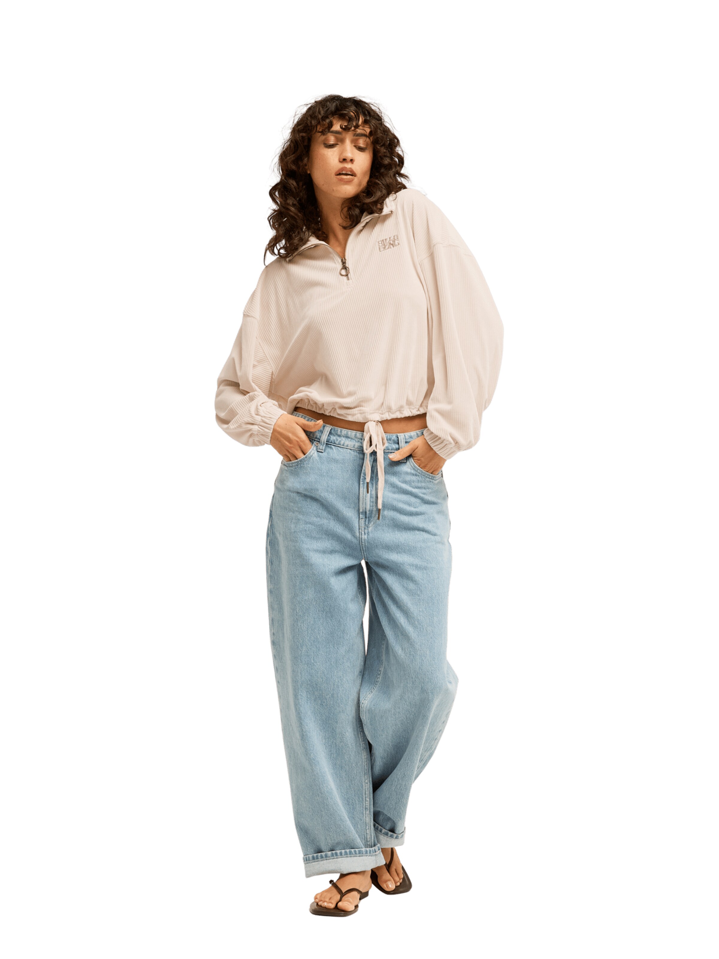 BILLABONG Sweatshirt 'Coffee Time' in White