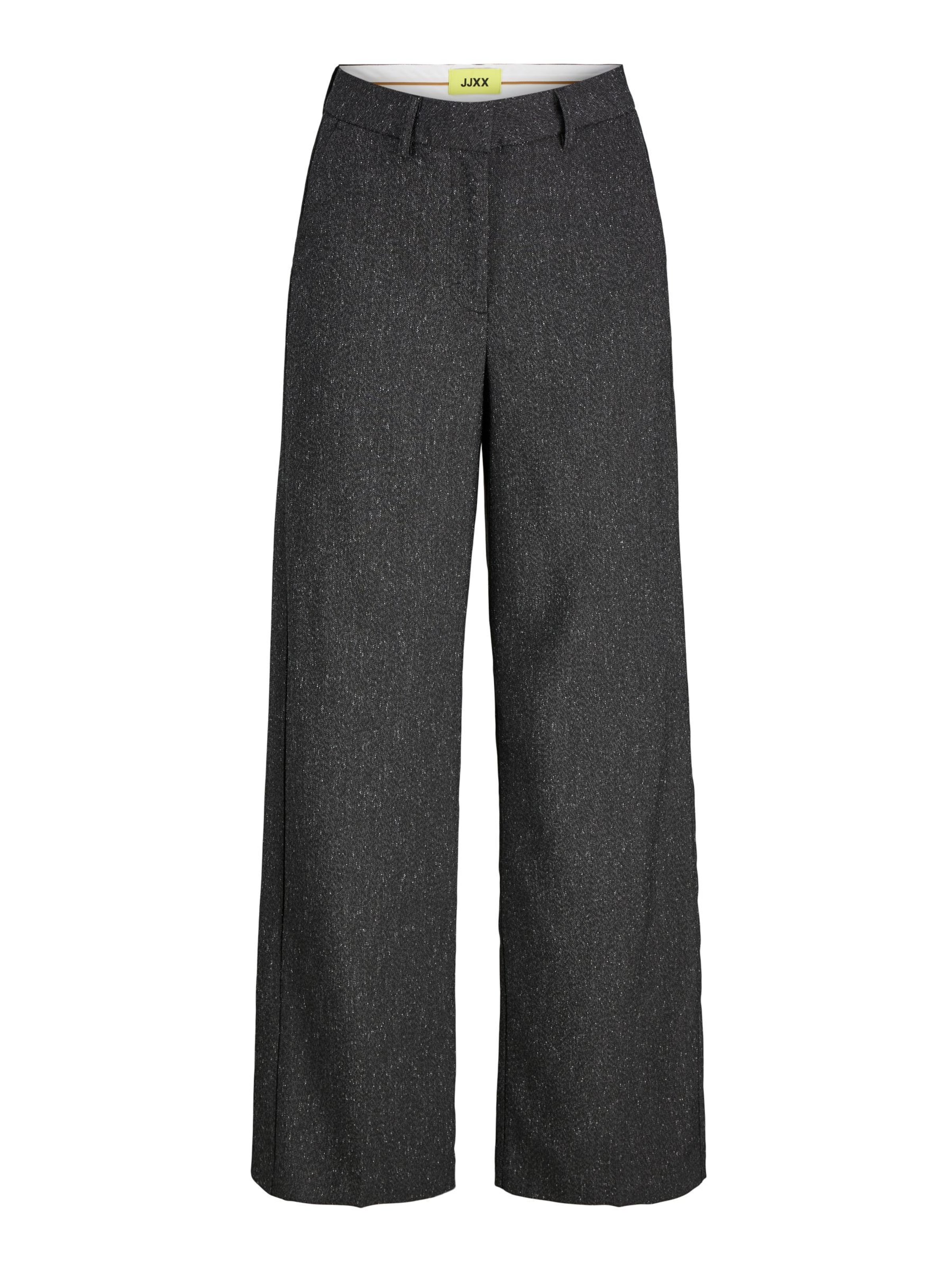 JJXX regular Bukser med lægfolder 'JXEllis' i sort: forside