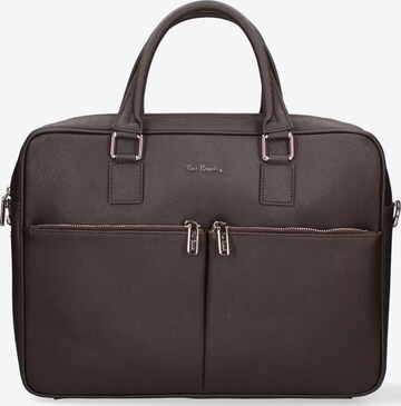 Valigetta ventiquattrore 'Borsa da Lavoro Pierre Cardin Vera Pelle con Zip' di PIERRE CARDIN in marrone: frontale
