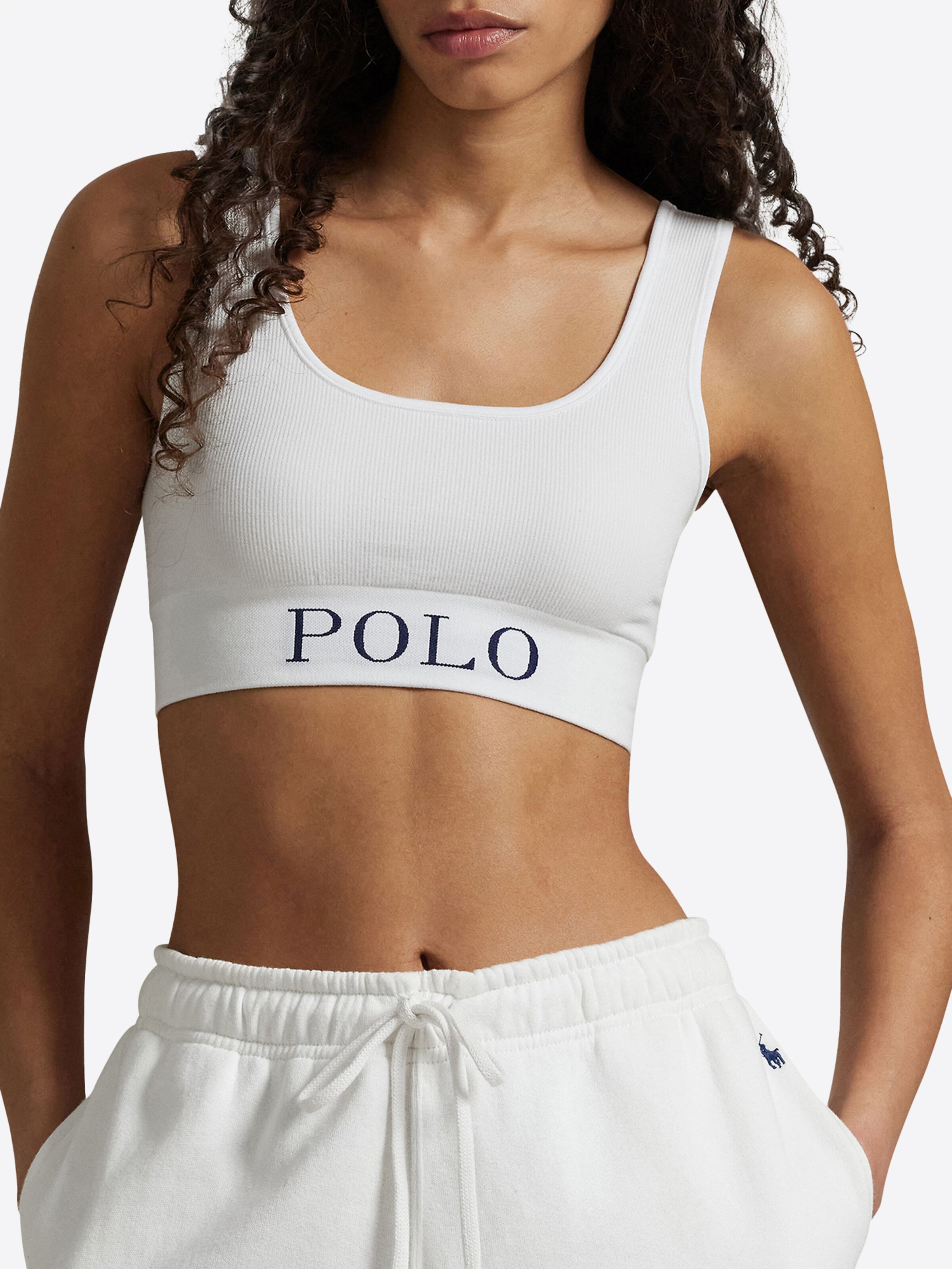 Polo Ralph Lauren Bustier BH ' Ribbed Seamless ' in Wit: voorkant