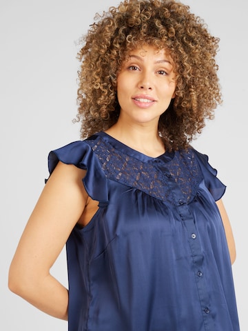 ONLY Carmakoma Blouse 'HANNA BELL' in Blauw