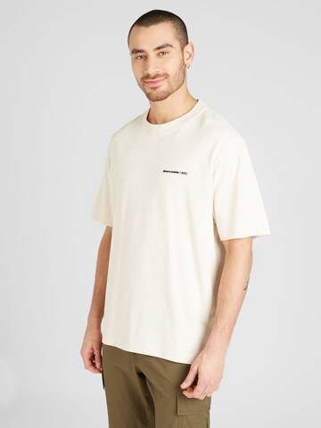 T-Shirt Abercrombie & Fitch en beige : devant