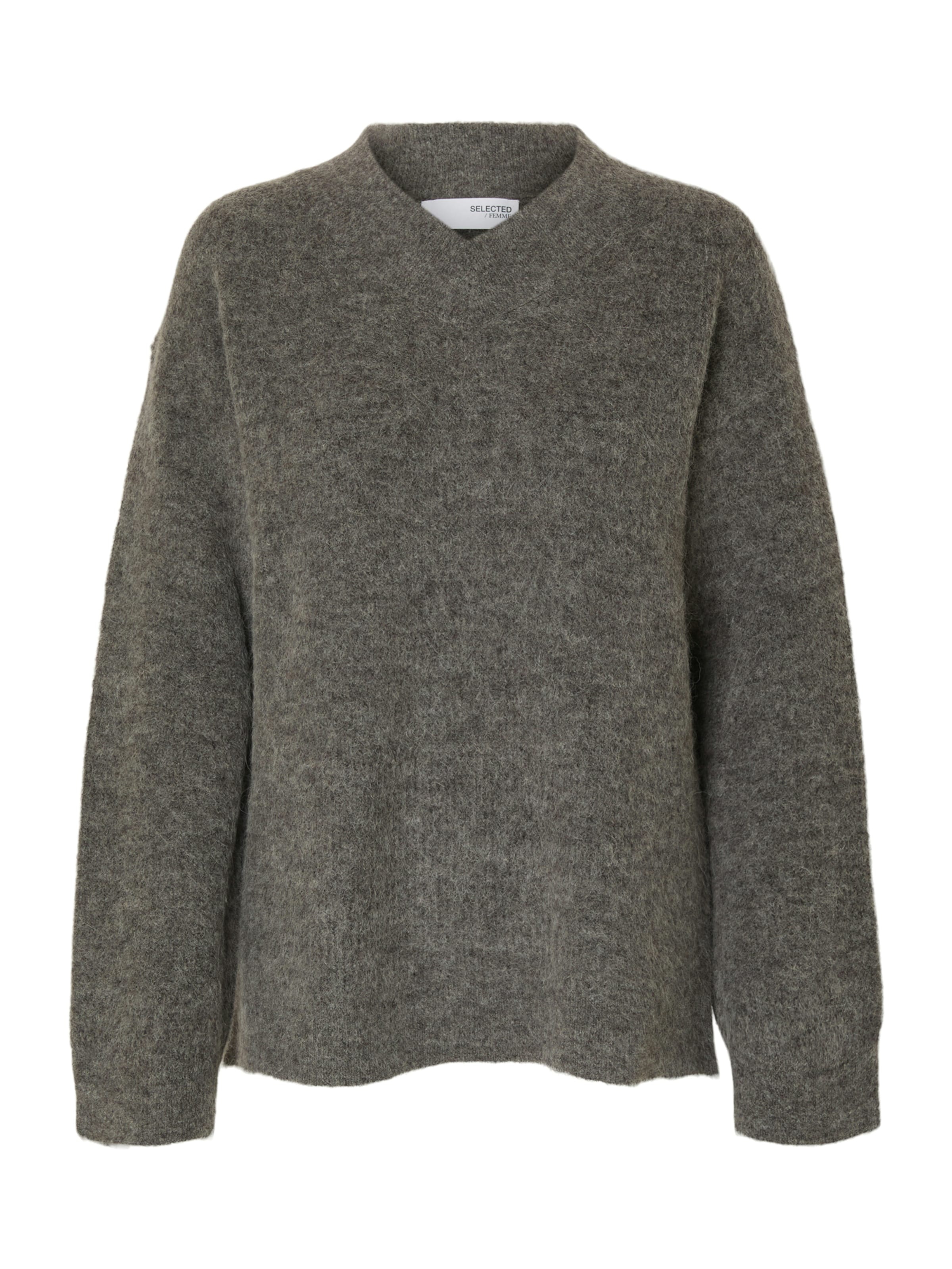 Pull-over 'SLFSIA' SELECTED en gris : devant