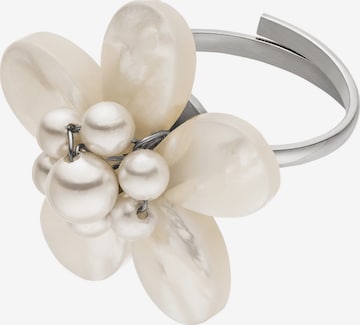 PURELEI - Anel 'Pearly Flower' em prata: frente