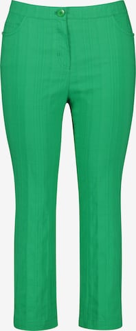SAMOON Slim fit Pleated Pants 'Betty' in Green: front